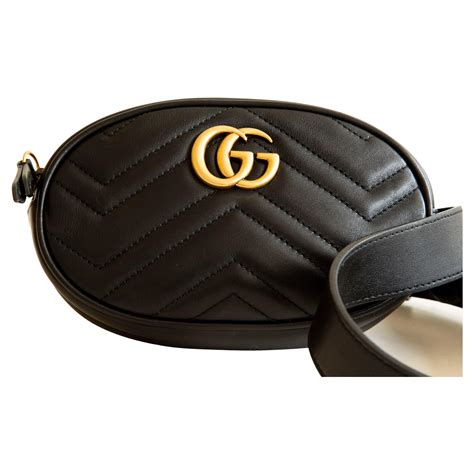 gucci marmont belt bag black leather|gucci marmont bag for sale.